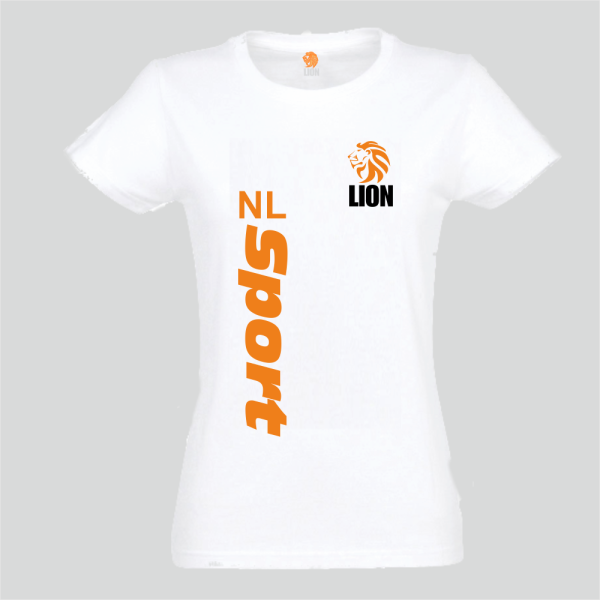 Lion T-shirt dames wit NL Sport