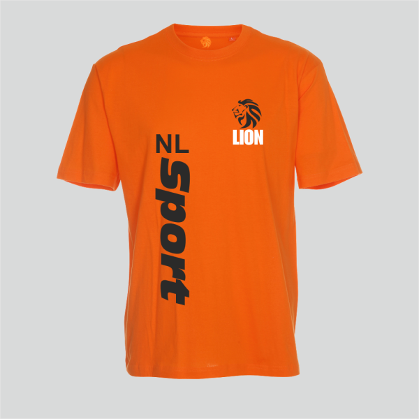 Lion T-shirt heren oranje NL Sport