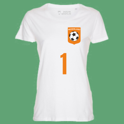 NieuwT-shirt voetbal Nederland dames - wit - voorkant