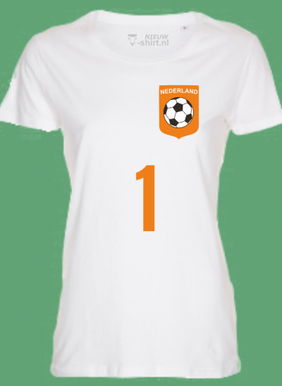 NieuwT-shirt voetbal Nederland dames - wit - voorkant