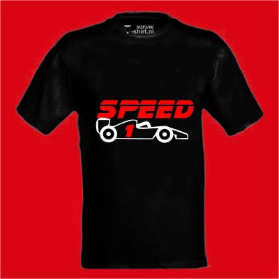 T-shirt speed formule 1 zwart
