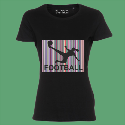 NieuwT-shirt voetbal silhouette zwart dames