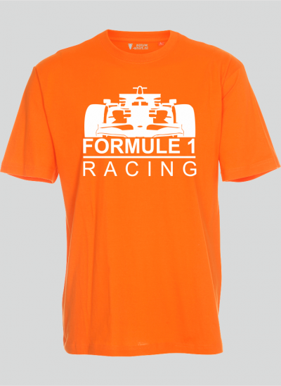Nieuw T-shirt T-shirt Formule 1 oranje - wit formule 1 - sizes regular