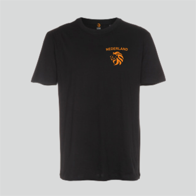 T-shirt Nederland zwart met oranje - Nederlands elftal - merk Lion