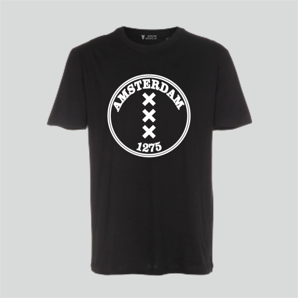 T-shirt Amsterdam 1275 rond zwart regular