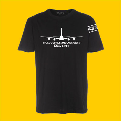 T-shirt cargo aviation company 1910 new era - zwart regular