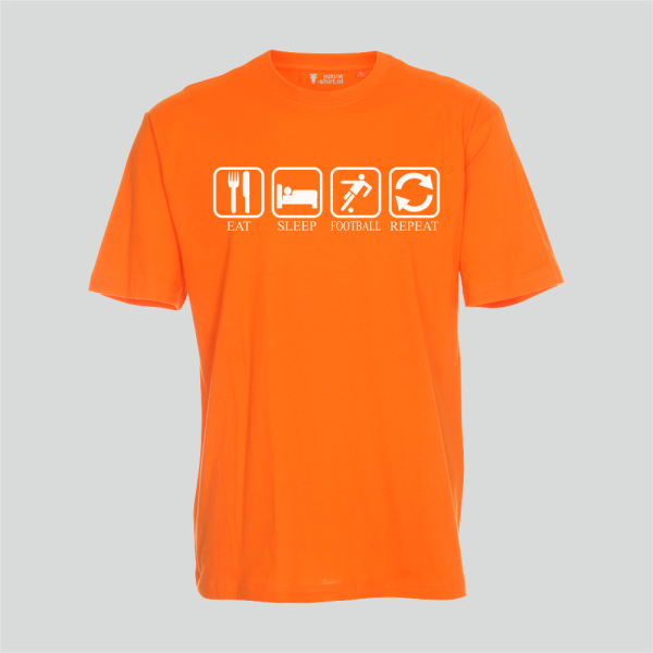 T-shirt Eat Sleep Football repeat oranje nederland t-shirt
