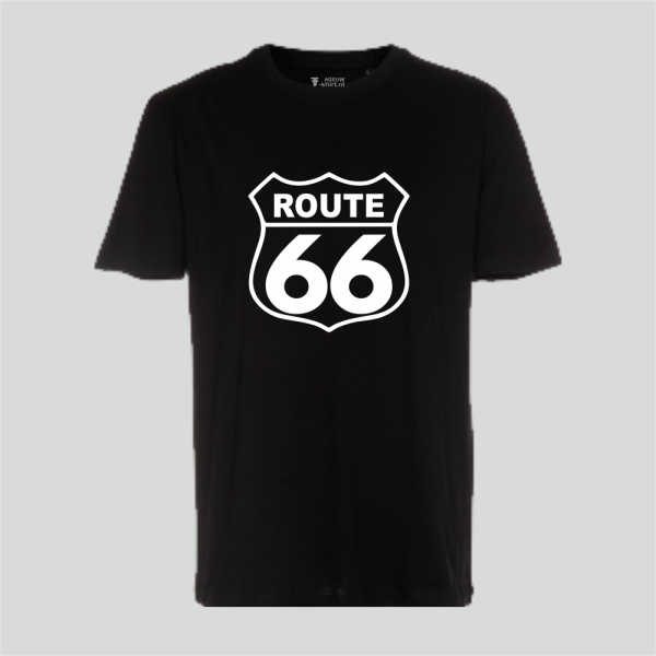 T-shirt americana T-shirt route 66 zwart regular
