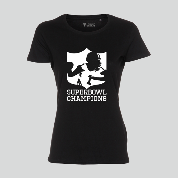 americana t-shirt superbowl american football - zwart damesmodel