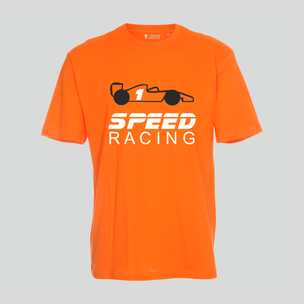 Tshirt speedracing formule 1 kinderen regular oranje