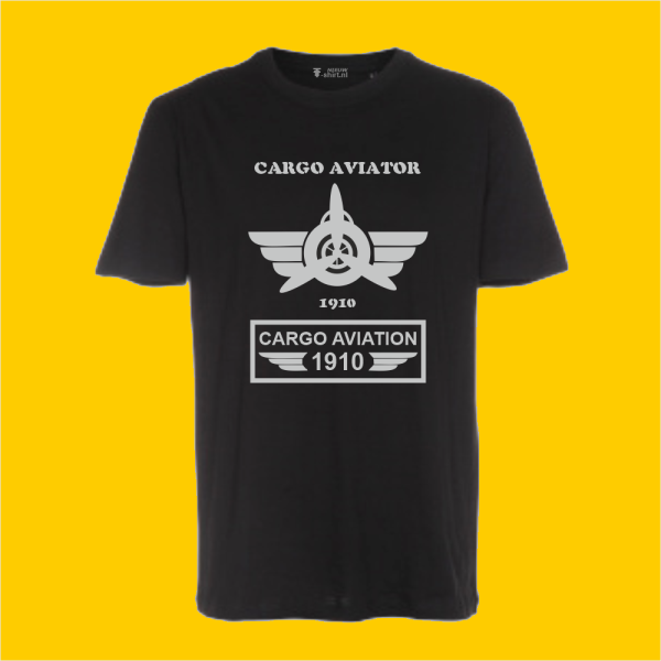 NieuwTshirt T-shirt cargo aviation company met uitvergroot origineel piloten logo